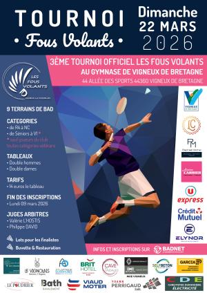 3ème tournoi officiel adultes du club Les Fous Volants